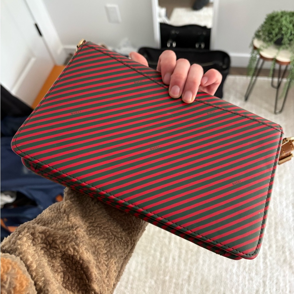 Gucci Red and green Striped Crossbody Bag 1960 vintage good condition - Picture 8 of 10